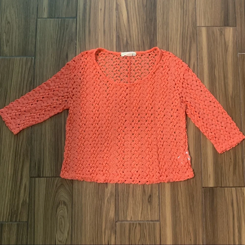 Urban Outfitters | Staring at Stars Crochet Boho Top | Coral | Small